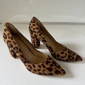 Catherine Malandrino Women's Leopard Print Pointed-Toe Block Heel Pumps